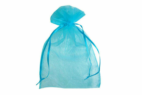 Organza zakjes 15 x 23 cm aqua