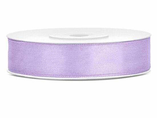 Dubbelzijdig satijn lint 1 cm breed lavendel