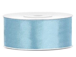 Dubbelzijdig satijn lint 25 mm Licht blauw