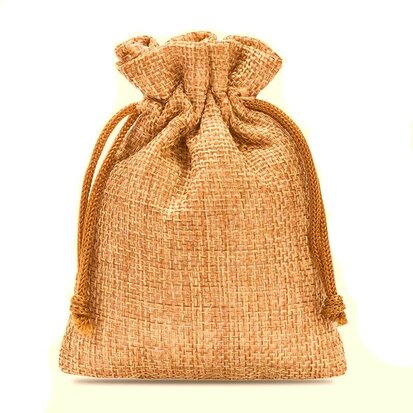 Jute zakje donker 8 x 10 cm