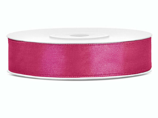 Dubbelzijdig satijn lint 6 mm breed fuchsia