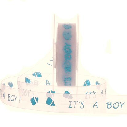 Organza lint wit it's a boy 23 mm breed