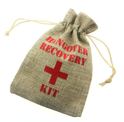 Jute zakje hangover recovery kit