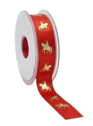 Satijn lint sinterklaas op het paard 23 mm breed 5 meter