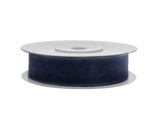 Organza lint 3 mm donker blauw