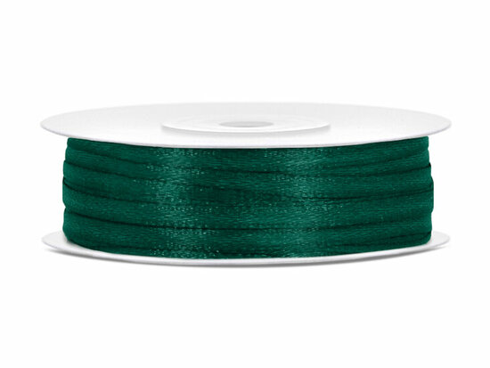 10 meter Satijn lint 3 mm donker groen