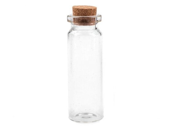 Glazen flesje met kurk 7.5 cm