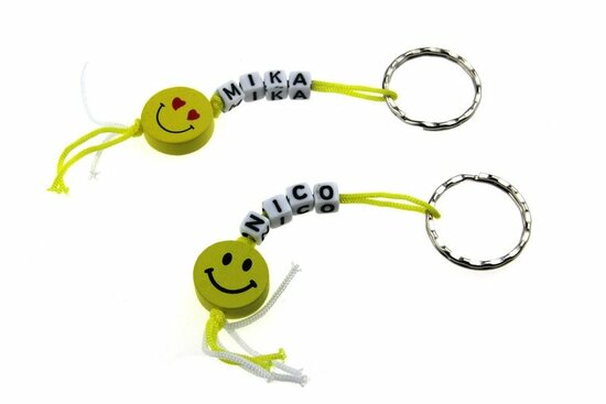 Gelukspoppetjes sleutelhanger smile met naam