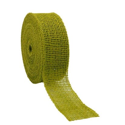 Jute lint lime groen 5 cm breed 20 meter rol extra kwaliteit