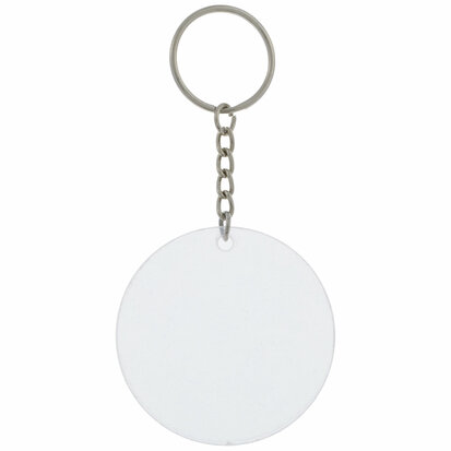 Sleutelhanger plexiglas rond blanco