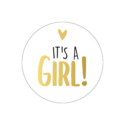 Stickers it's a girl goud 10 stuks