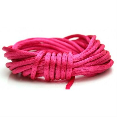 Satijnkoord 2 mm fuchsia