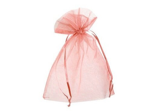 Organza zakjes 7,5 x 10 cm oud roze