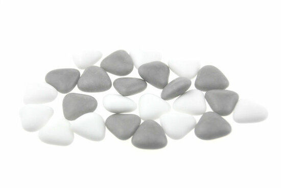 Doopsuiker hartvormig mini mix wit - grijs