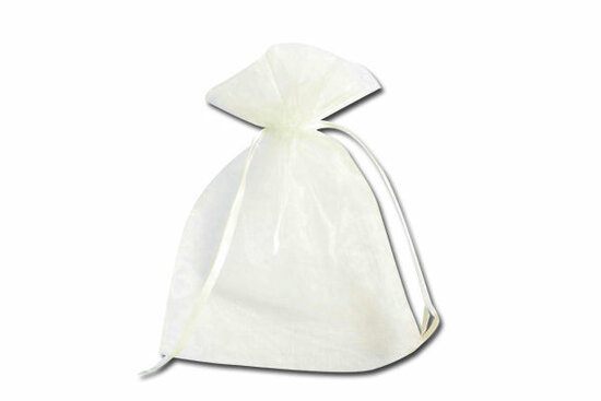 Organza zakjes ivoor 9 x 12 cm