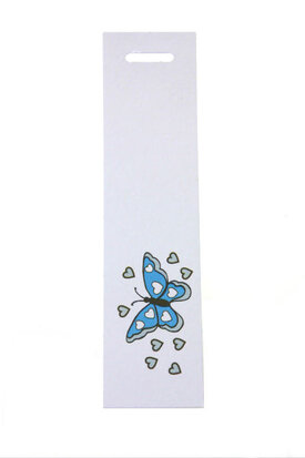 6 Langwerpige labels Vlinder aqua