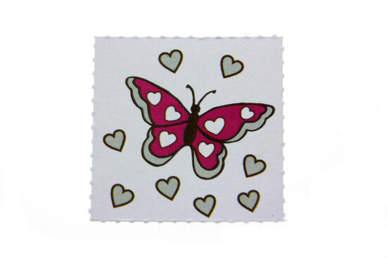 Label vlinder Fuchsia
