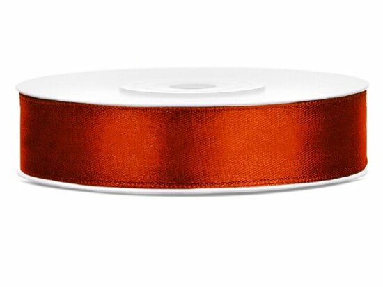 Satijn lint 12 mm roestbruin
