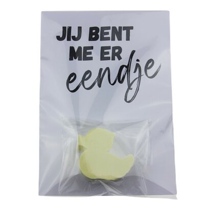 Kaart wit zeep eend jij bent me er eendje