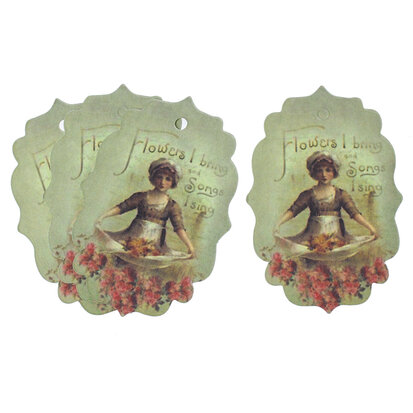 10 Kaartjes vintage Flowergirl