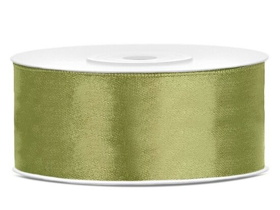 Satijn lint 25 mm saliegroen