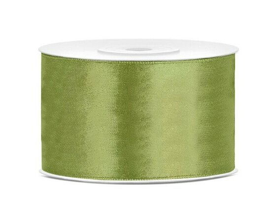 Satijn lint 38 mm saliegroen