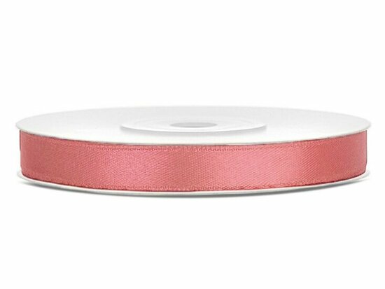 Satijn lint 6 mm rosy pink