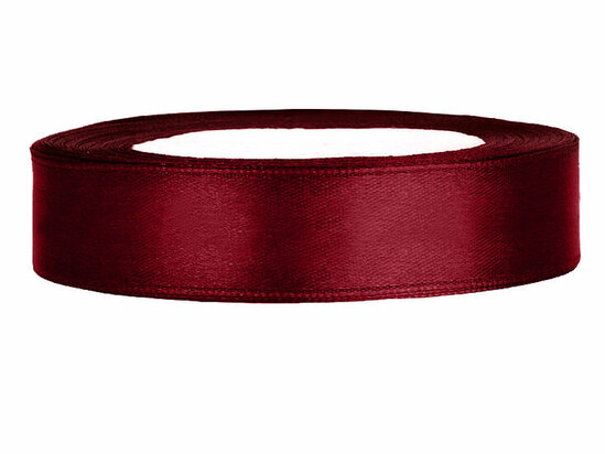 Satijn lint 1 cm breed bordeaux rood 100 meter rol
