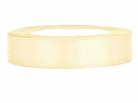 Satijn lint 1 cm breed donker ivoor 100 meter rol
