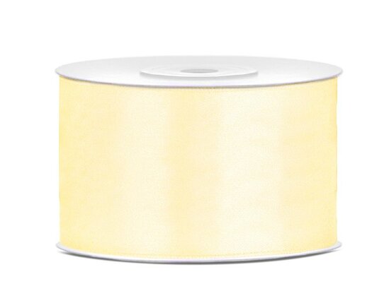 Dubbelzijdig satijn lint 38 mm donker ivoor