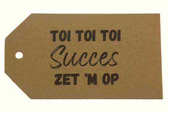 Label kraft toi toi toi succes zet 'm op