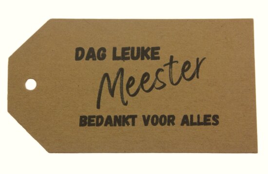 Label kraft dag leuke meester bedankt voor alles