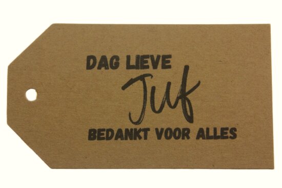 Label kraft dag lieve juf bedankt voor alles