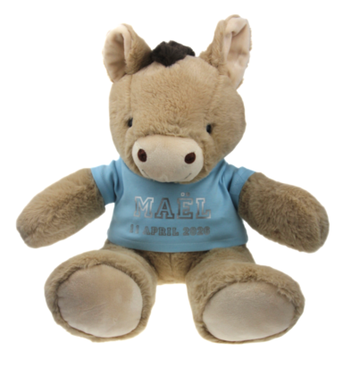 Geboorteknuffel paard met naam en geboortedatum 