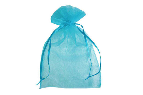 Organza zakje 7,5 x 10 cm Aqua