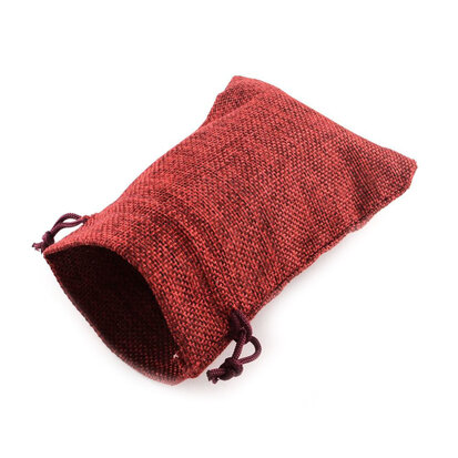 Jute zakje bordeaux rood