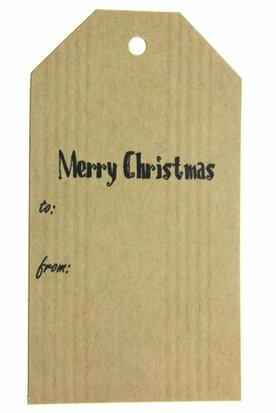 Kraft label xl merry christmas to-from