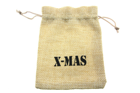 Jute zakjes 9.5 x 13.5 cm x-mas