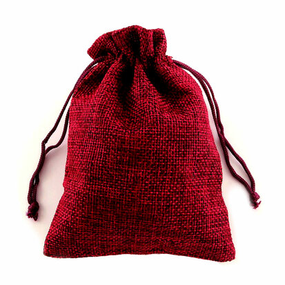 Jute zakje bordeaux rood