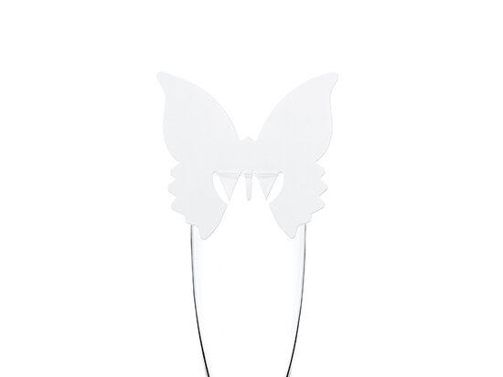 Tafel plaats kaartjes voor glas vlinder