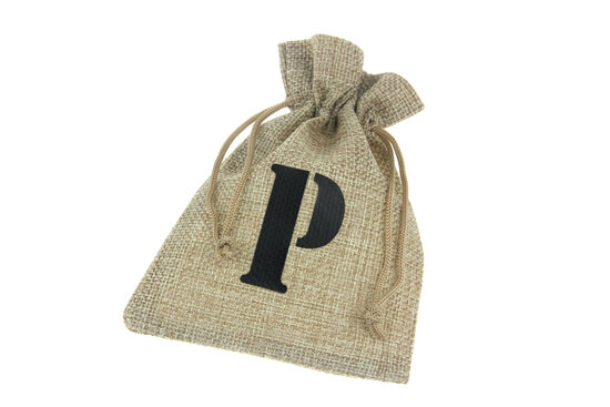 jute zakjes letter P