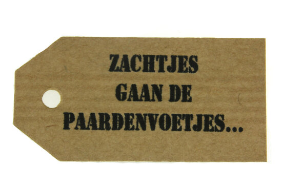 Kraft label zachtjes gaan de paardenvoetjes