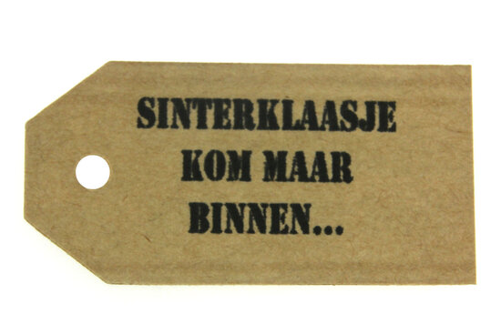 Kraft label sinterklaasje kom maar binnen