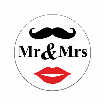 Ronde stickers Mr & Mrs
