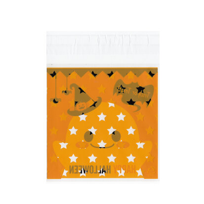 cellofaan zakjes halloween oranje met sterretjes