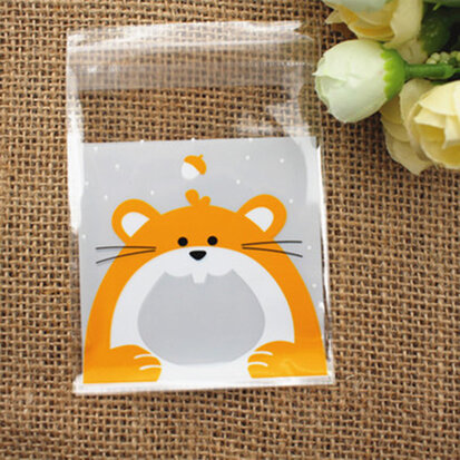 Cellofaan zakjes met plakstrip hamster