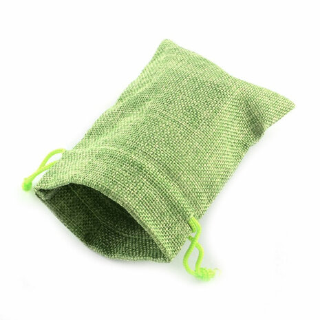 Jute zakje lime groen 7 x 9 cm