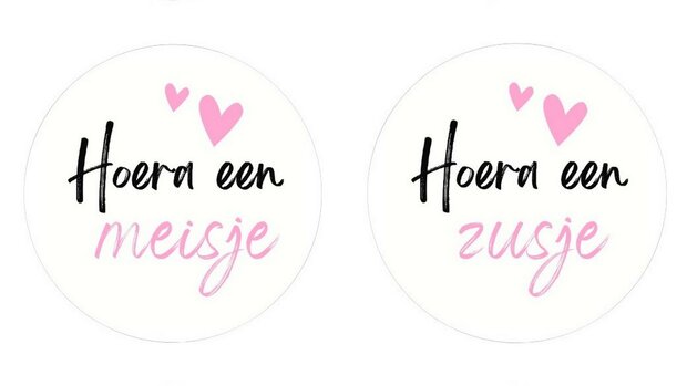 Geboortebedankjes roze papfles sticker 