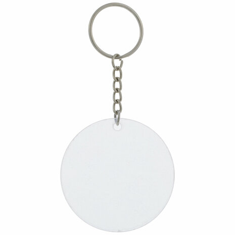 Sleutelhanger plexiglas rond blanco