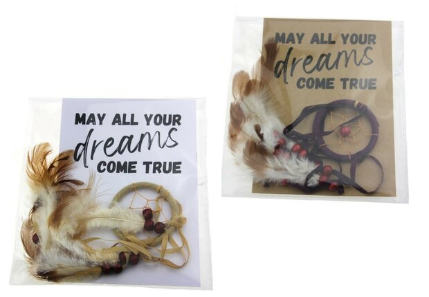 Gelukszakje kaart may all your dreams come true ronde dromenvanger